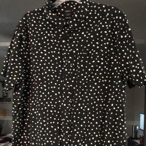 Men's Black and White Polka Dot Shirt